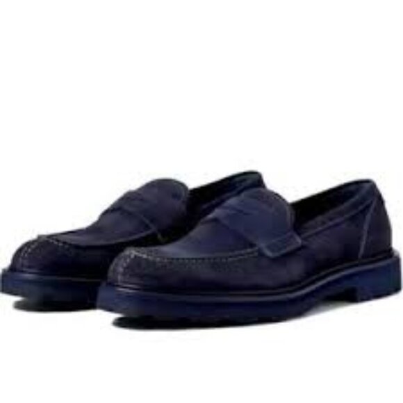 Good American Men’s Navy Blue Lexington Loafer Suede & Leather Upper- sz 10 NWT - Picture 1 of 17